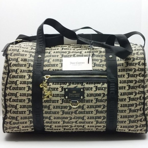Juicy Couture Bags Juicy Couture Gotham Black Logo Weekender Duffel Bag Poshmark
